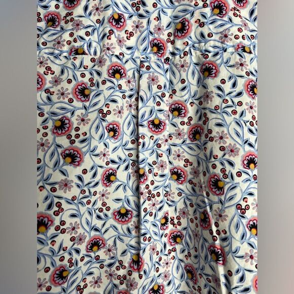 Talbots Petites Blouse Colorful Floral Print Long Sleeve Button Up Top Size S SP - Picture 7 of 11
